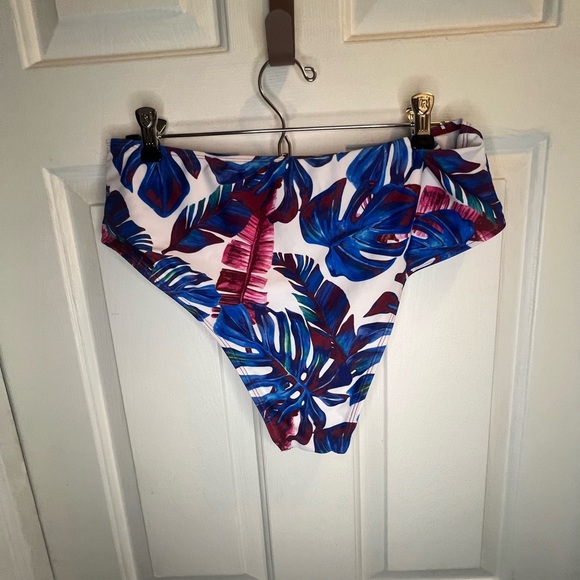 Tropical Print High-Waisted Bikini Bottom - Picture 2 of 4